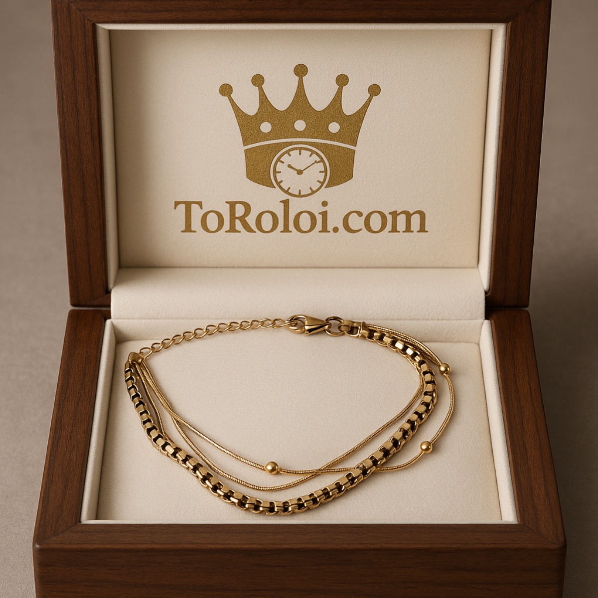 Βραχιόλι τετραπλή σειρά χεριού απο ατσάλι