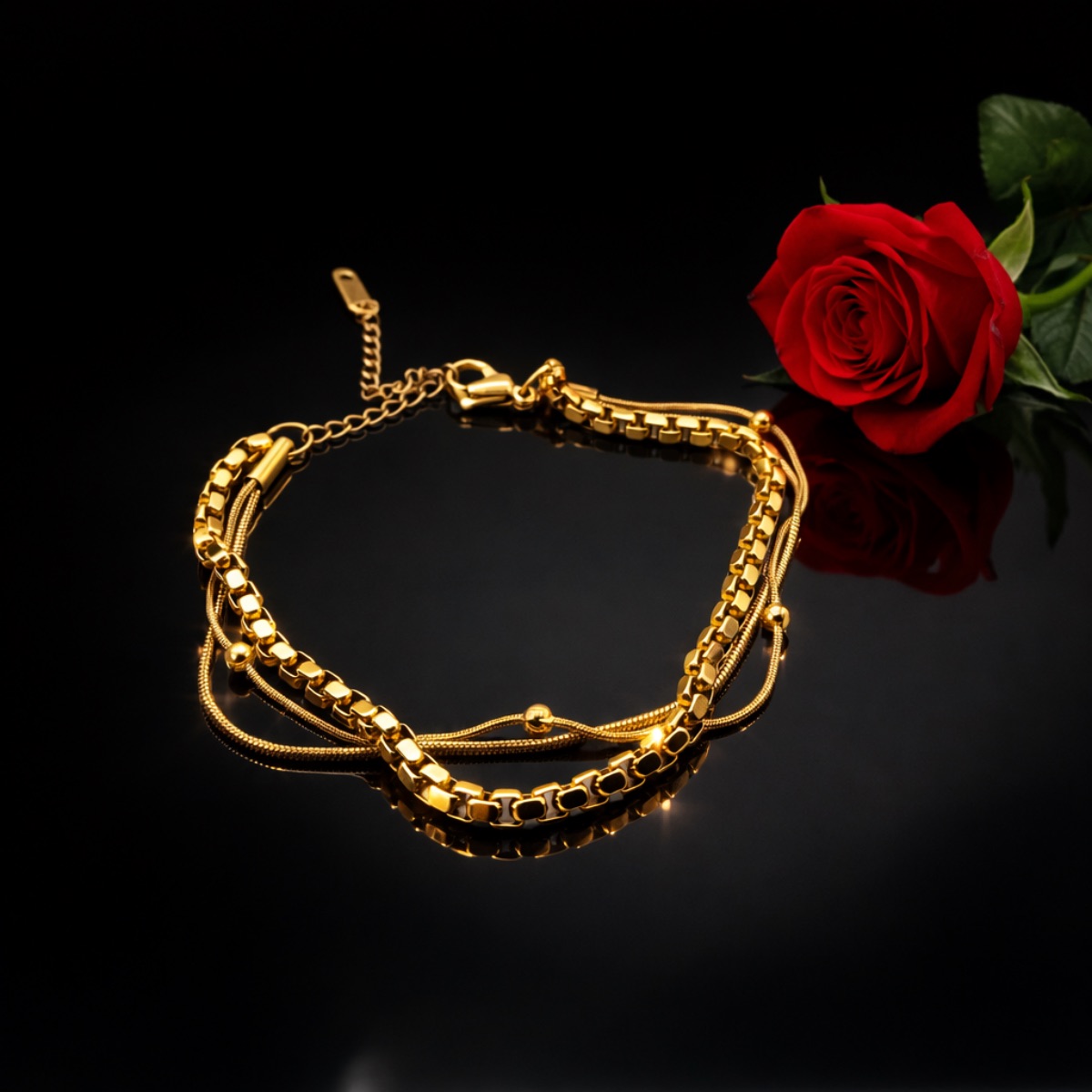 Βραχιόλι τριπλή σειρά χεριού απο ατσάλι