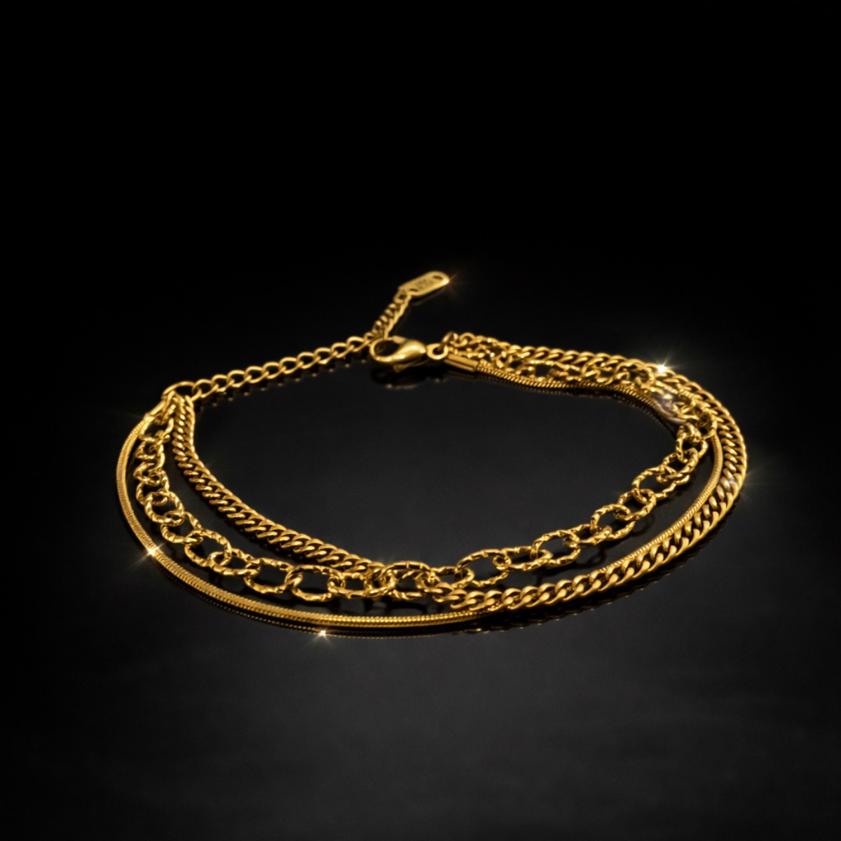 Βραχιόλι τριπλή σειρά χεριού απο ατσάλι