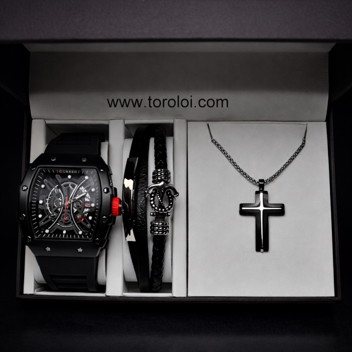 Σετ Ανδρικό-ρολόι-χειροπέδα-σταυρος