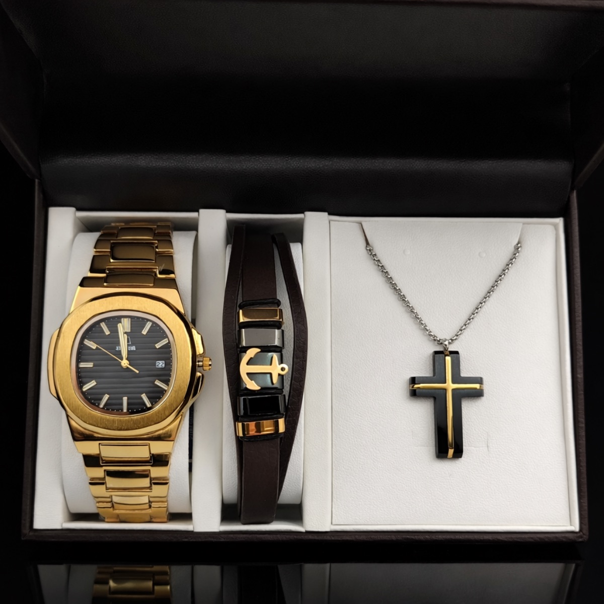 Σετ Ανδρικό ρολόι -χειροπέδα-σταυρός