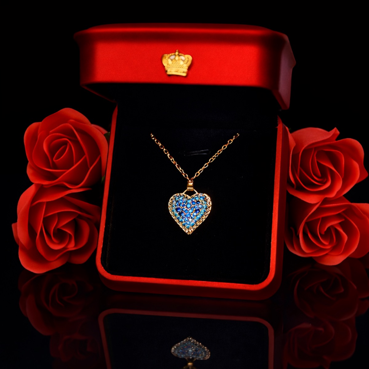 Γυναικείο κολιέ  σε κουτάκι με φως LED