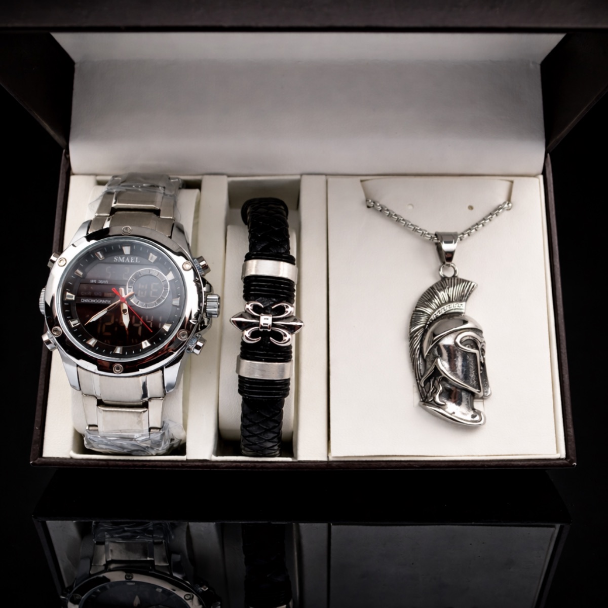 Σετ Ανδρικό-ρολόι- χειροπέδα- καδένα