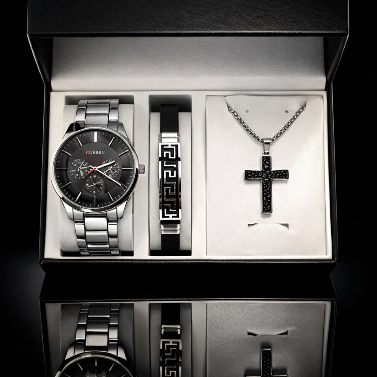 Σετ Ανδρικό ρολόι - χειροπέδα-σταυρός