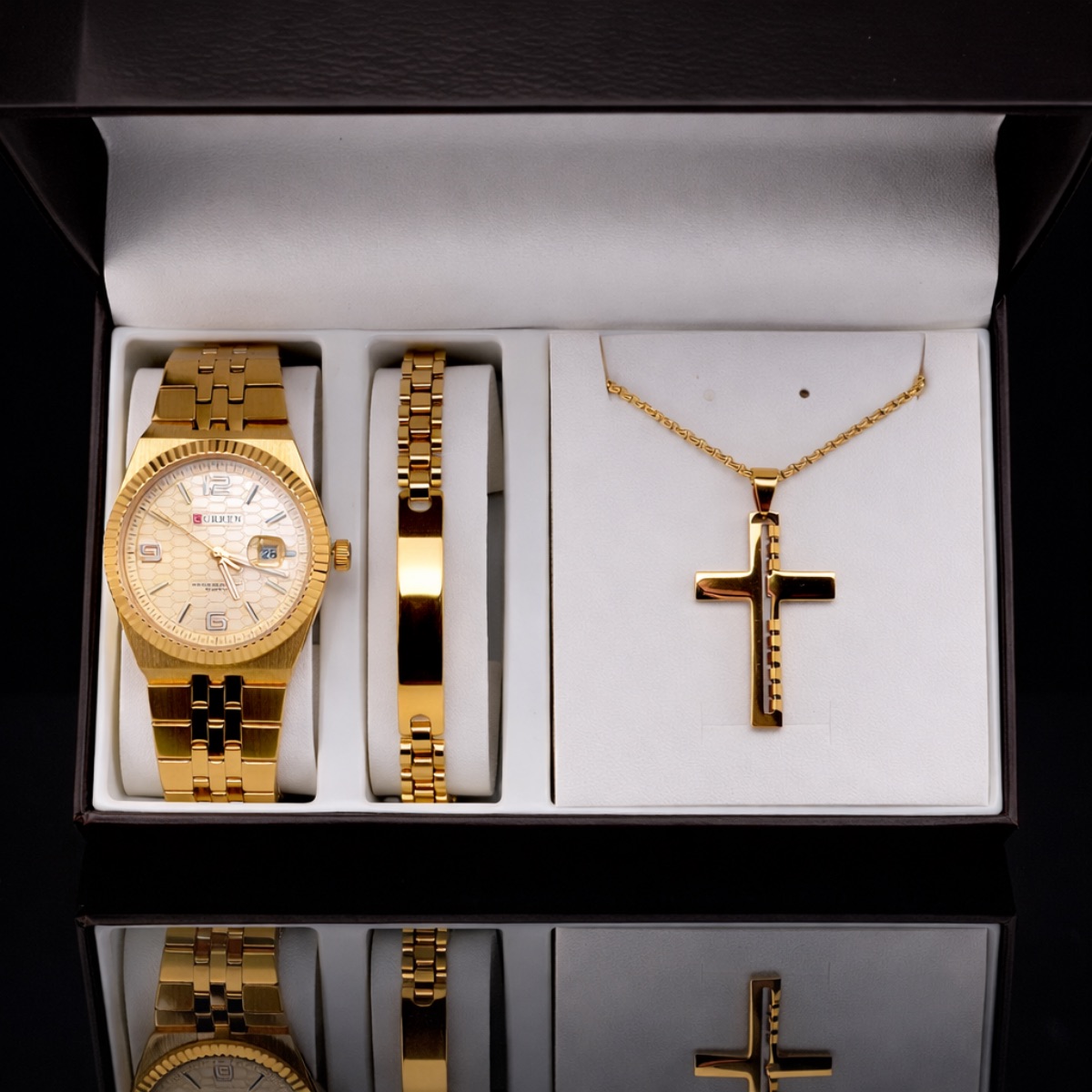 Σετ Ανδρικό ρολόι - χειροπέδα  - σταυρός