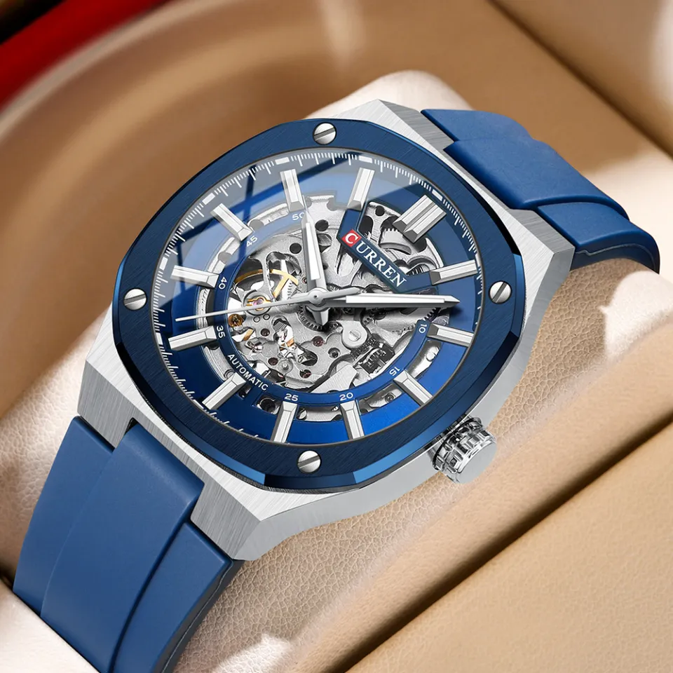 Ρολόι ανδρικό από ατσάλι μηχανικό αδιάβροχο